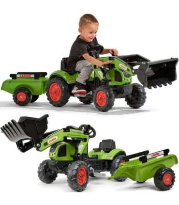 Педальный трактор Falk Claas с прицепом и ковшом