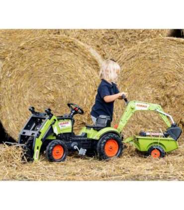FALK traktor CLAAS Arion haagisega — kaevur, kopp + laadur. Sobib alates 2. eluaastast.