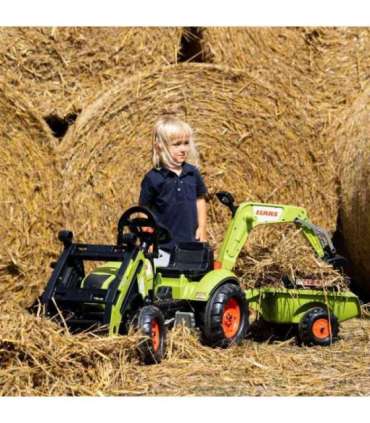 FALK traktor CLAAS Arion haagisega — kaevur, kopp + laadur. Sobib alates 2. eluaastast.