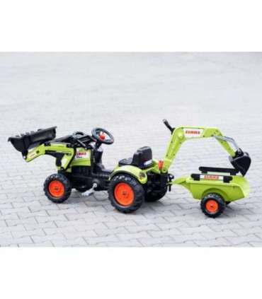 FALK traktor CLAAS Arion haagisega — kaevur, kopp + laadur. Sobib alates 2. eluaastast.