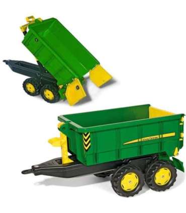 Rolly Toys suur kaheteljeline John Deere kallutatav haagis