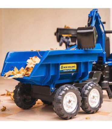 FALK New Holland pedaaltraktor, sinine, koos haagisega, alates 3. eluaastast