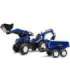 FALK New Holland pedaaltraktor, sinine, koos haagisega, alates 3. eluaastast