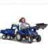FALK New Holland pedaaltraktor, sinine, koos haagisega, alates 3. eluaastast