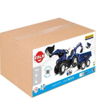 FALK New Holland pedaaltraktor, sinine, koos haagisega, alates 3. eluaastast