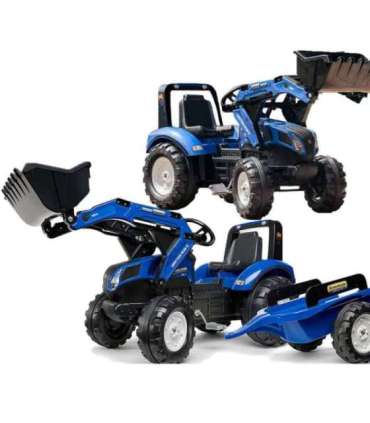 FALK New Holland sinine pedaaltraktor haagisega, sobib alates 3. eluaastast