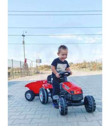 WOOPIE Farmer GoTrac MAXI pedaaltraktor koos haagisega — vaiksed rattad