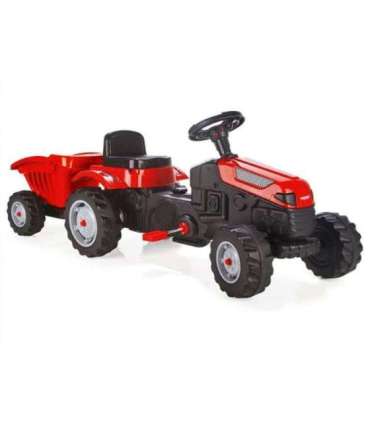 WOOPIE Farmer GoTrac MAXI pedaaltraktor koos haagisega — vaiksed rattad