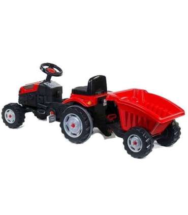 WOOPIE Farmer GoTrac MAXI pedaaltraktor koos haagisega — vaiksed rattad