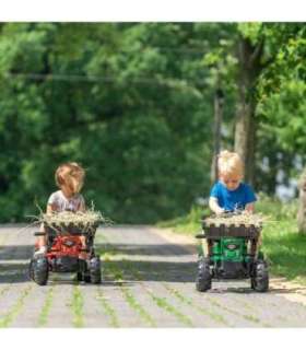 FALK Supercharger — игрушечный трактор, красный, с открывающимся капотом, с прицепом и ковшом, от 2 лет