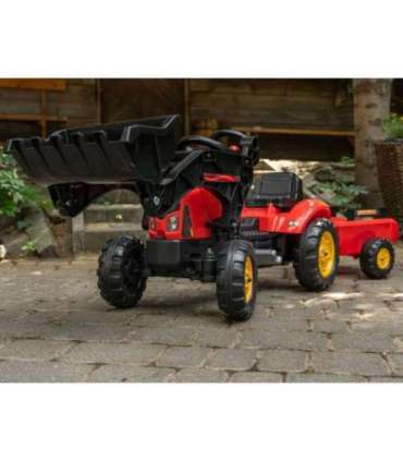 FALK Supercharger mängutraktor, punane, avaneva kapotiga, haagise ja koppiga, alates 2. eluaastast