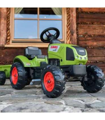 FALK Claas traktor roheline, pedaalidega, haagisega + sarv, alates 2. eluaastast