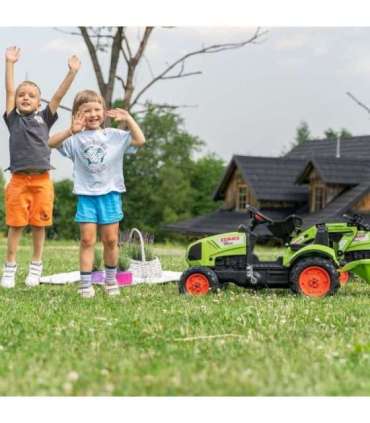 FALK Claas traktor roheline, pedaalidega, haagisega + sarv, alates 2. eluaastast
