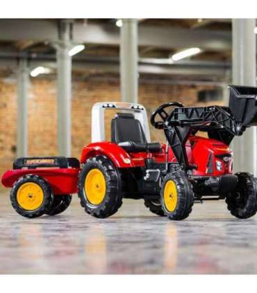 FALK Red Supercharger pedaaltraktor haagisega, alates 3. eluaastast