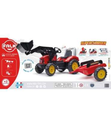 FALK Red Supercharger pedaaltraktor haagisega, alates 3. eluaastast