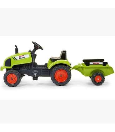 FALK Claas pedaaltraktor, roheline, signaaliga ja haagisega, sobib alates 2. eluaastast.