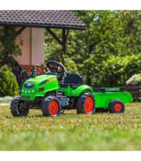 Игрушечный трактор FALK X, зелёный, с прицепом и клаксоном, для детей от 2 лет