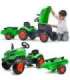 FALK X mängutraktor, roheline, koos haagise ja signaaliga, sobib alates 2. eluaastast