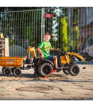 FALK Case IH kaevurlaadur, oranž, koos haagise ja liikuva labidaga, sobib alates 3. eluaastast