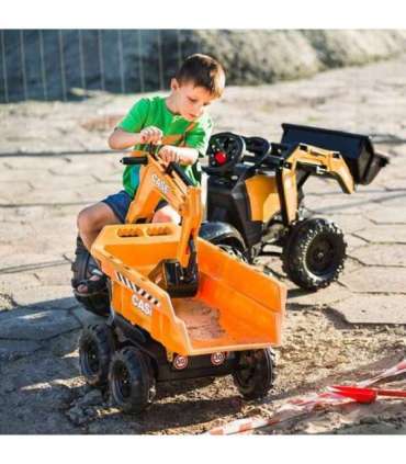 FALK Case IH kaevurlaadur, oranž, koos haagise ja liikuva labidaga, sobib alates 3. eluaastast