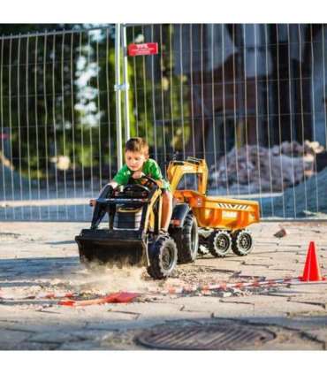 FALK Case IH kaevurlaadur, oranž, koos haagise ja liikuva labidaga, sobib alates 3. eluaastast