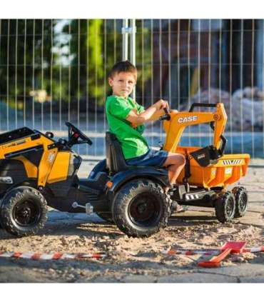 FALK Case IH kaevurlaadur, oranž, koos haagise ja liikuva labidaga, sobib alates 3. eluaastast