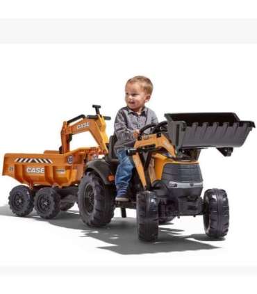 FALK Case IH kaevurlaadur, oranž, koos haagise ja liikuva labidaga, sobib alates 3. eluaastast