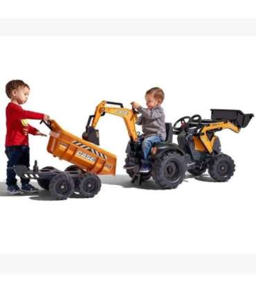 FALK Case IH kaevurlaadur, oranž, koos haagise ja liikuva labidaga, sobib alates 3. eluaastast