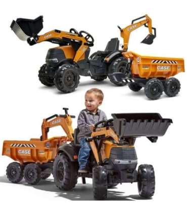 FALK Case IH kaevurlaadur, oranž, koos haagise ja liikuva labidaga, sobib alates 3. eluaastast
