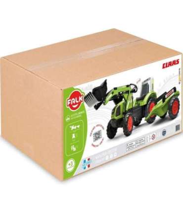 FALK педальный трактор с ковшом и прицепом, зелёный CLAAS, от 3 лет