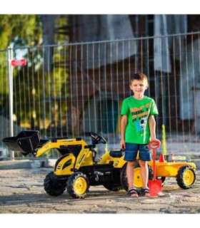 FALK KOMATSU педальный трактор с экскаватором, ковшом и прицепом, для детей от 2 лет