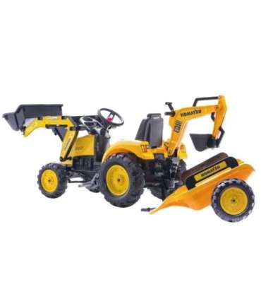 FALK KOMATSU pedaaltraktor ekskavaatori kopa ja haagisega, alates 2. eluaastast