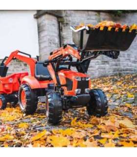 FALK Kubota mängutraktor, oranž, koos haagisega, sobib alates 3. eluaastast
