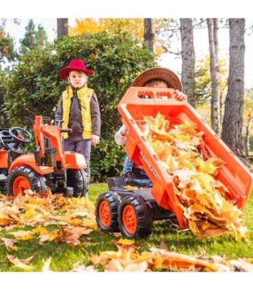 FALK Kubota mängutraktor, oranž, koos haagisega, sobib alates 3. eluaastast