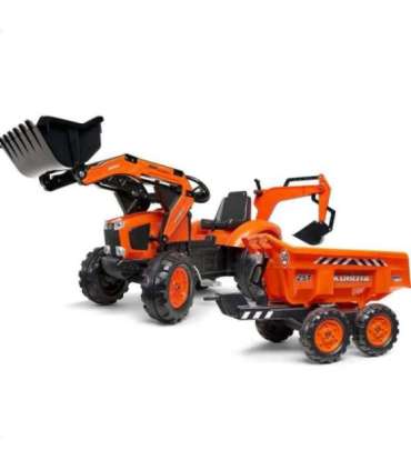 FALK Kubota mängutraktor, oranž, koos haagisega, sobib alates 3. eluaastast