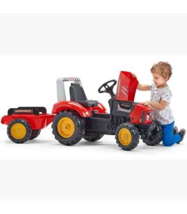 FALK 'Red Supercharger' pedaaltraktor koos haagisega, avatav, alates 3. eluaastast