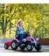FALK Country Star roosa pedaaltraktor, haagise ja vilega — sobib alates 2. eluaastast