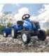 FALK pedaaltraktor New Holland, suur, haagisega ja avatava kapotiga, sobib alates 2. eluaastast