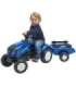 FALK pedaaltraktor New Holland, suur, haagisega ja avatava kapotiga, sobib alates 2. eluaastast