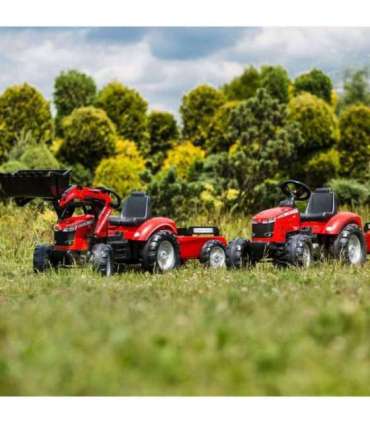FALK Massey Ferguson pedaaltraktor, punane, haagisega, alates 3. eluaastast