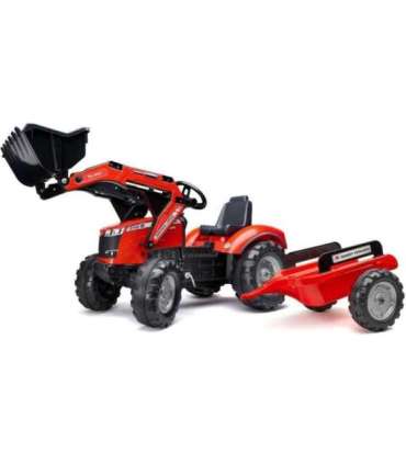 FALK Massey Ferguson pedaaltraktor, punane, haagisega, alates 3. eluaastast