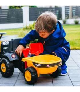 FALK трактор JCB оранжевый с прицепом, подходит для детей от 1 года