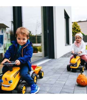 FALK трактор JCB оранжевый с прицепом, подходит для детей от 1 года