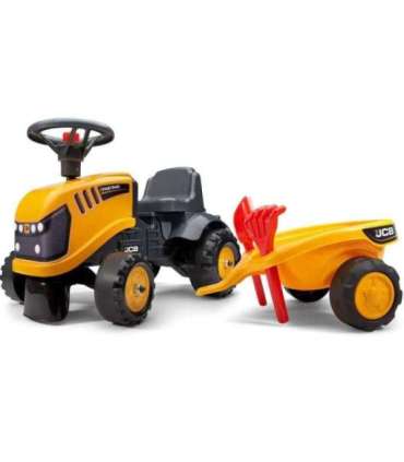 FALK трактор JCB оранжевый с прицепом, подходит для детей от 1 года