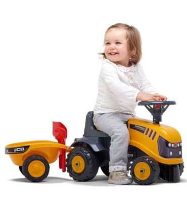 FALK трактор JCB оранжевый с прицепом, подходит для детей от 1 года