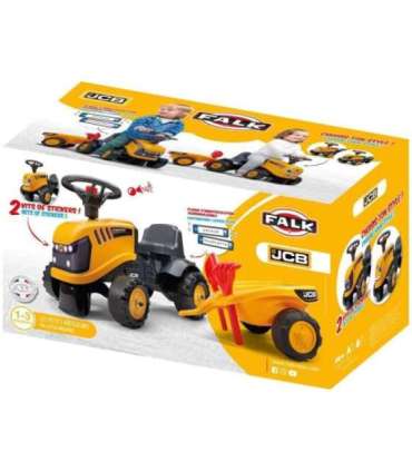 FALK трактор JCB оранжевый с прицепом, подходит для детей от 1 года