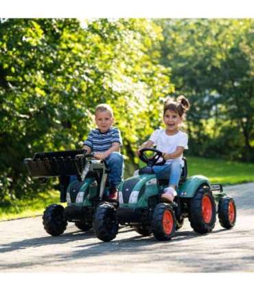 FALK Lander traktor, roheline, pedaalidega koos haagisega, alates 3. eluaastast
