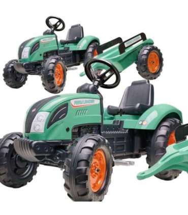 FALK Lander traktor, roheline, pedaalidega koos haagisega, alates 3. eluaastast