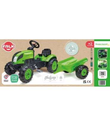 FALK Country Farmer pedaaltraktor haagisega, roheline, 2–5-aastastele