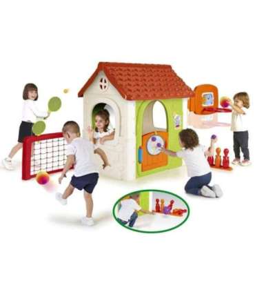 FEBER tegevusmaja — multifunktsionaalne 6-ühes mängumaja koos kaasasolevate mängudega